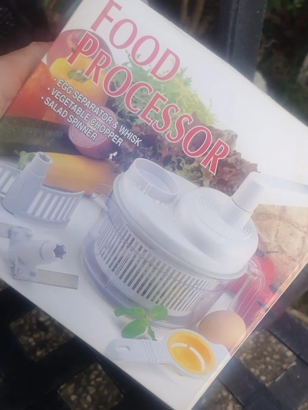 White Food Processor Salad Spinner & Vegetable Chopper Vintage